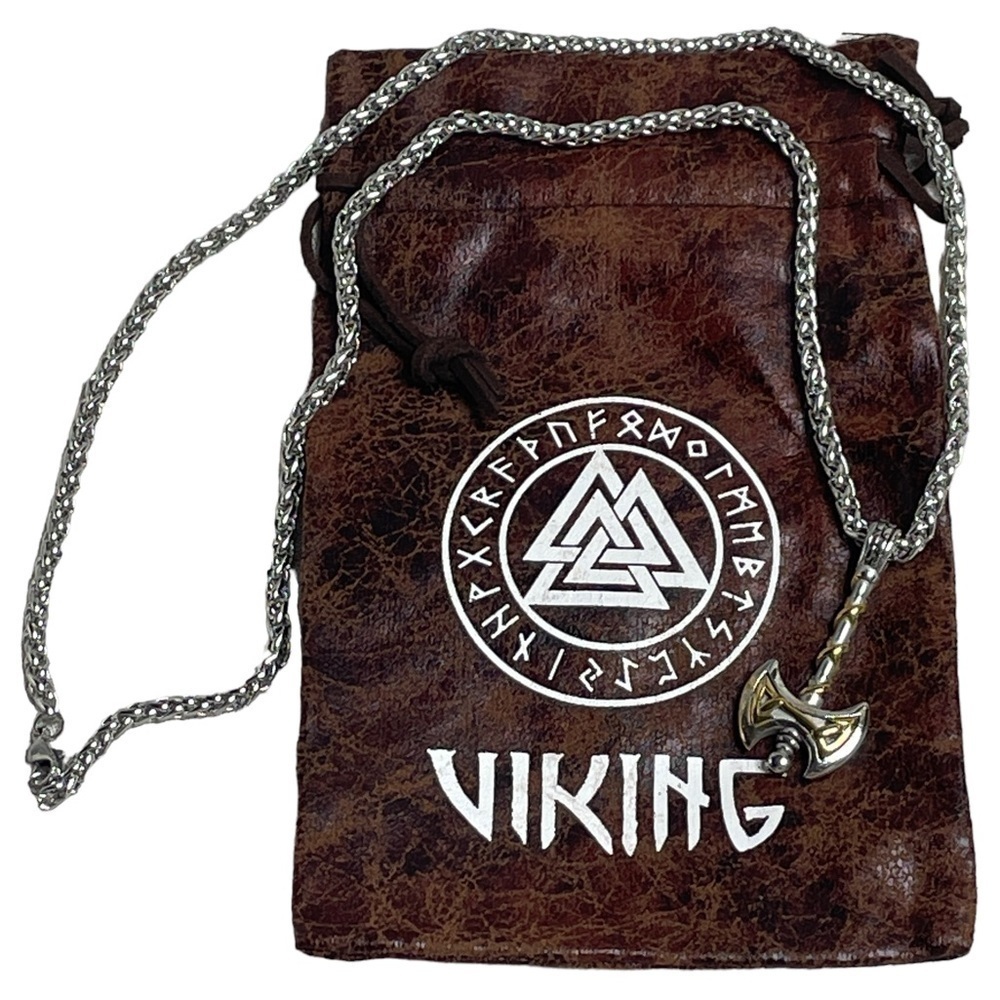 Viking double sided axe on chain NWOT